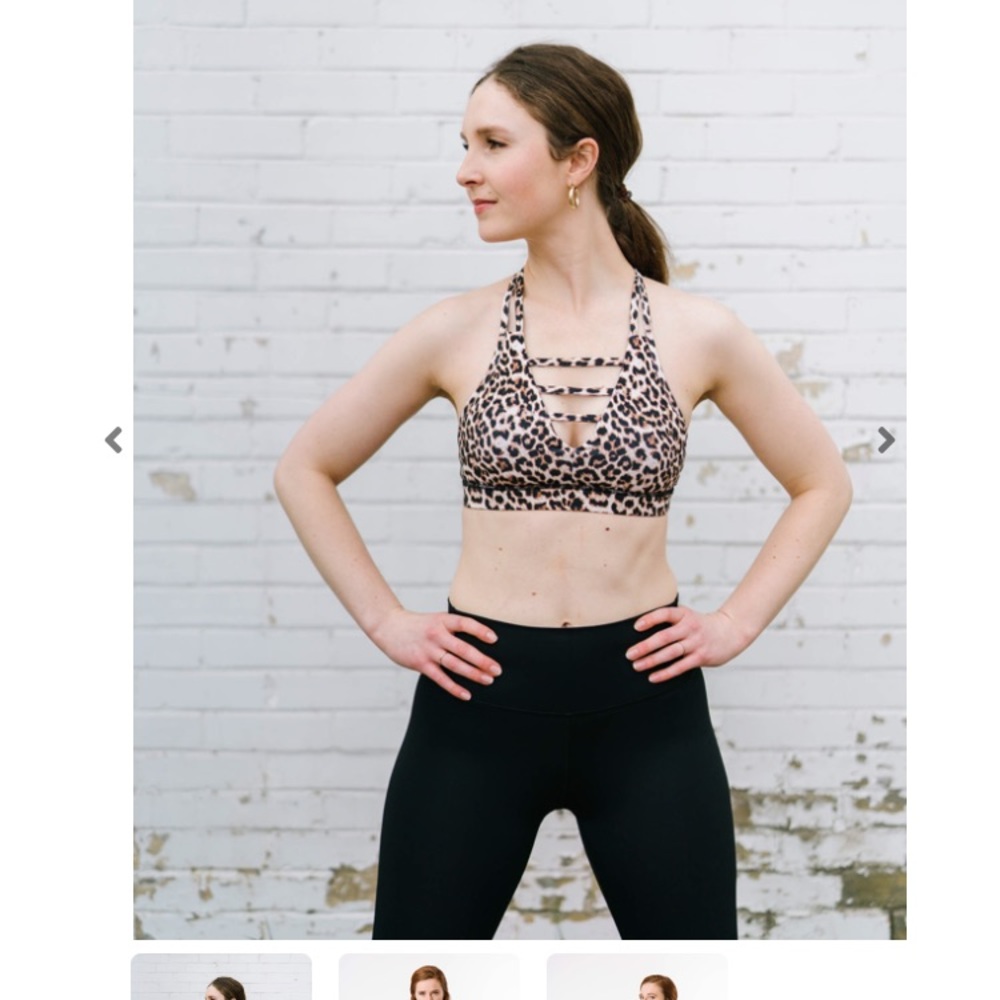 Zyia leopard grid bra NWOT